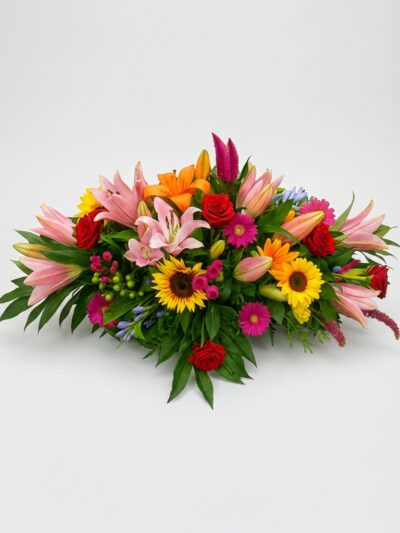 Vibrant Oasis Funeral Spray – 24″ Floral Tribute